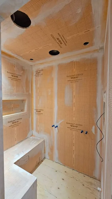 Shower waterproofing and wall preparation